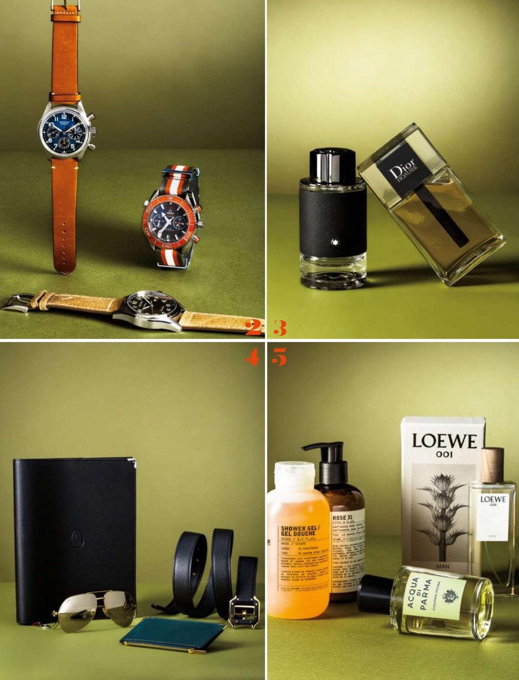 Composición editorial con producto Montblanc