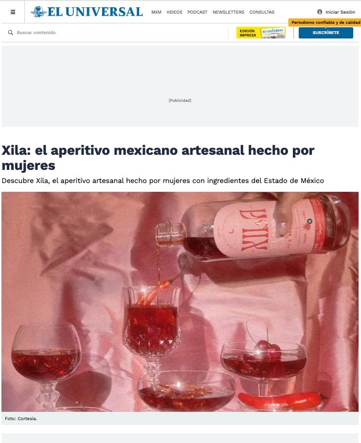 Artículo sobre Xila en El Universal